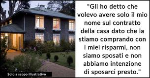 La donna si rifiuta di aggiungere il nome del fidanzato al contratto della casa, lui si arrabbia e smette di parlare con lei