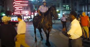 Police Horse Seems To Dance Along To Jazz Music In The Street