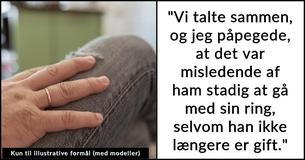 Kvinde beskylder enkemand for at være "misledende" ved stadig at gå med sin vielsesring 8 måneder efter sin kones død