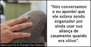 Mulher acusa viúvo de ser 'enganoso' por ainda usar aliança de casamento e o confronta publicamente
