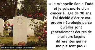 Une femme écrit sa propre nécrologie avant de mourir, avec des conseils pour ceux qu'elle laisse derrière elle