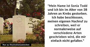 Frau schreibt ihren eigenen Nachruf, bevor sie stirbt, und gibt Ratschläge für die Hinterbliebenen