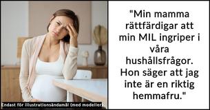 Mannen skäller ut den gravida mamman för att vara en dålig fru och förväntar sig att hon ska laga mat och städa trots 14-timmars arbetsskiftet