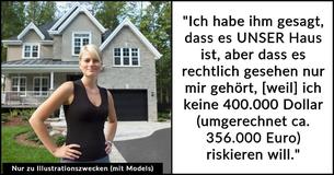 Freund verdient Mindestlohn, daher lehnt die Freundin seine Forderung ab, Miteigentümer des Hauses zu werden