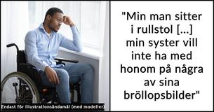Bruden utesluter svåger från sitt bröllop och sina familjefoton eftersom han sitter i rullstol
