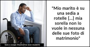 La sposa esclude il cognato dal suo matrimonio e dalle foto di famiglia perché è su una sedia a rotelle