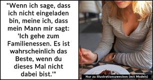 Ehefrau stürmt Familienessen ihres Mannes, nachdem sie regelmäßig davon ausgeschlossen wurde