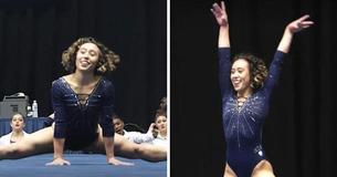 Une gymnaste suit la routine populaire de Michael Jackson avec de nouveaux mouvements qui lui permettent d'obtenir un score parfait de 10