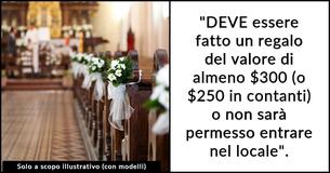 La sposa fa arrabbiare la sorella con i "requisiti di accesso" per il suo matrimonio: non si entra senza un regalo di 300 dollari