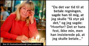 Mand beskylder sin hustru for at være 'bitter' ved hans festmiddag, efter hun nægter at betale alles regning