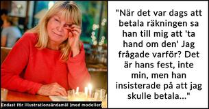 Mannen anklagar hustrun för att vara "bitter" vid hans festmiddag efter att hon inte betalat räkningen