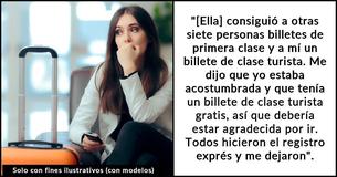 Una mujer rompe con su novio en el aeropuerto después de que la madre de este le diera un "billete de clase turista gratis"