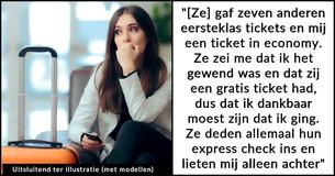 Vrouw verbreekt relatie met vriendje op de luchthaven nadat zijn moeder haar een 'gratis ticket in economy' gaf