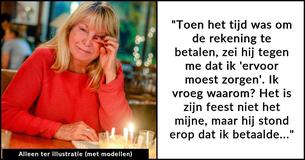 Echtgenoot beschuldigt zijn vrouw ervan 'verbitterd' te zijn tijdens zijn feestdiner omdat ze weigert de rekening te betalen