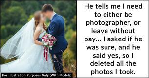 Photographer Criticized For Erasing The Photos She Took After Groom's Ultimatum