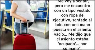 Una mujer embarazada provoca una escena en un autobús luego de que un hombre se negara a quitar la mano de un asiento vacío para que ella se sentara