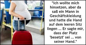 Schwangere Frau macht Szene in Bus, nachdem ein Mann sich weigert, seine Hand vom leeren Sitz für sie zu nehmen