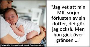 "Upprörd" änkling ringer polisen efter att ha fångat svärmor som ammar hans nyfödda barn