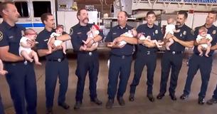 Nine Firefighters Become Dads At Same Time And Celebrate Their ‘Growing’ Family With Adorable Photoshoot