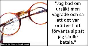 Pappa vägrar betala för barnvaktens trasiga glasögon på grund av "missförstånd