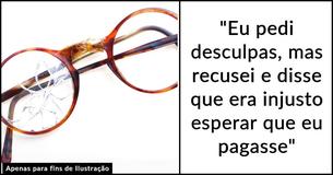 O pai se recusa a pagar pelos óculos quebrados da babá devido a "mal-entendido"
