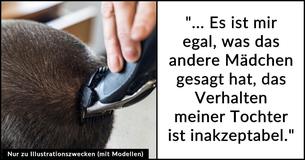 Vater rasiert seiner 16-jährigen Tochter den Kopf als Strafe für das "Mobbing" eines krebskranken Schülers