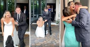 Una novia creía que sus padres no iban a poder asistir a su boda, pero su prometido le dio una sorpresa