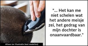 Vader scheert het hoofd van zijn 16-jarige dochter kaal als straf voor het 'pesten' van een leerlinge met kanker