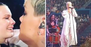 P!nk bemerkt das Schild einer 14-Jährigen über den kürzlichen Tod ihrer Mutter und unterbricht das Konzert, um sie zu trösten