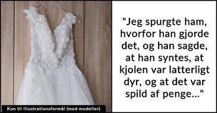 Mang går bag om sin bruds ryg ved at returnere hendes kjole og gemme pengene til sig selv