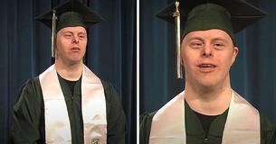 Un hombre hace historia al convertirse en el primer graduado con síndrome de Down de su universidad
