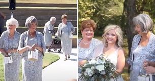 Una nieta les pidió a las cuatro abuelas que fueran las "damas de las flores" en su boda