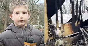 Un coraggioso bambino di 7 anni attraversa la finestra di una casa in fiamme per salvare la sorella adottiva