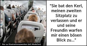 Frau wird zurückgewiesen, weil sie einen bezahlten zusätzlichen Sitzplatz im Flugzeug nicht aufgibt, damit ein Paar zusammen sitzen kann