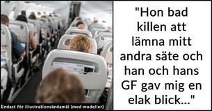 Kvinna fick stöd för att hon inte gav upp en extra flygplansplats som hon betalat för så att ett par kan sitta tillsammans