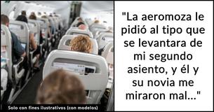 Una mujer no cede el asiento adicional por el que pagó para que una pareja se sentara junta, e Internet la defiende