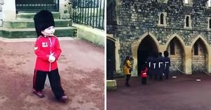 Queen's Soldier Breaks Formation And Singles Out Young Boy In Guard Outfit