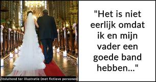 Bruid gestrest omdat 'narcistische' verloofde erop staat dat ze door iemand anders dan haar vader naar het altaar wordt begeleid