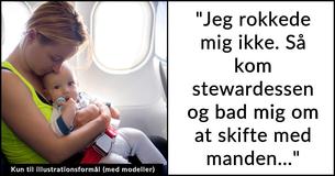 Mor med baby vil have mands dyre sæde på fly - han siger nej men fortryder sener