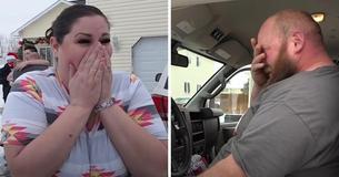 Couple With 12 Kids And Financial Troubles Cry Tears Of Joy When Secret Santa Gifts Them A New Van