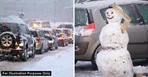 Drivers Spot Life-Size Snowman That Was Built Amid Holiday Traffic