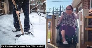 Disabled Veteran Catches Mailman In Security Video Shoveling Snow Off Her Front Steps