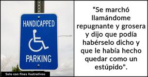 Una mujer pregunta si se equivocó por sacarse la pierna después de que le gritaran por parar en un puesto para discapacitados