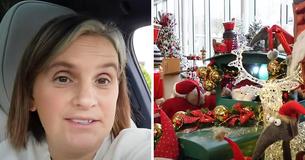 Mutter von 22 Kindern macht große Weihnachtseinkäufe und zeigt Geschenkestapel der Kinder im Auto