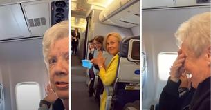 Elderly Passenger Breaks Down In Tears After Pilot Makes Announcement And Goes To Her Seat