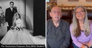 Wife Works With Former Photographer To Surprise Husband With Wedding Photo Recreation 50 Years Later