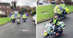 Police Bring 'Cheer' To Little Boy Who Lost His Dad By Letting Him Lead Their Patrol On His Bike