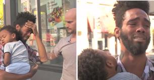 Un padre y su hijo sin hogar recibieron $1.000 y un lugar donde vivir de parte de un hombre que les preguntó sobre la bondad