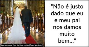 Noiva se estressa quando noivo 'narcisista' insiste que ela suba ao altar com 'qualquer um' menos o pai