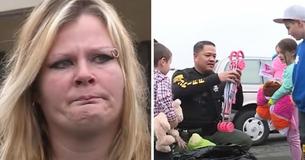 Police Officers Find Homeless Mom And Her 3 Kids Living Behind Store & Move Them Into New Home